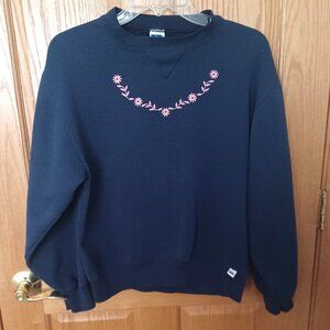 Dark Blue Russell Athletic Sweatshirt with Pink Embroidery Womens's Small